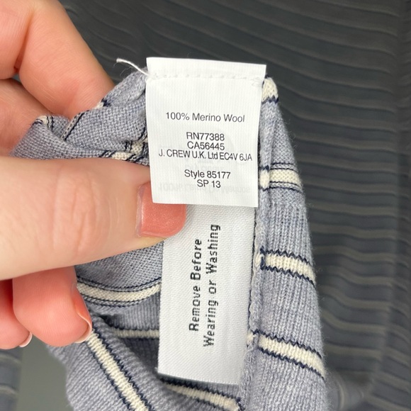 J.Crew Merino Wool Striped Crew Neck Sweater - Picture 6 of 6